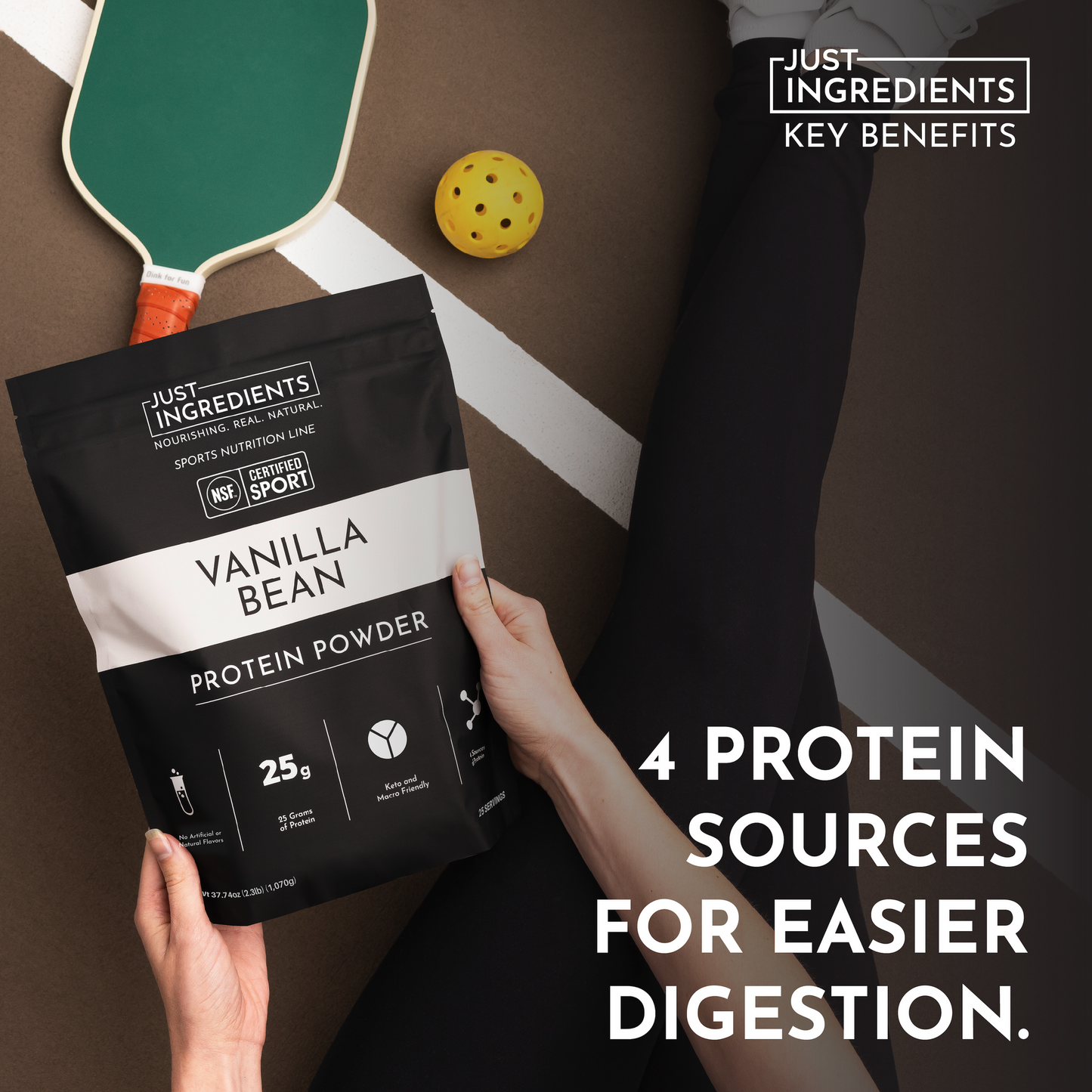 JUST INGREDIENTS Protein Powder — 20-serving blend to support muscle recovery and energy replenishment*