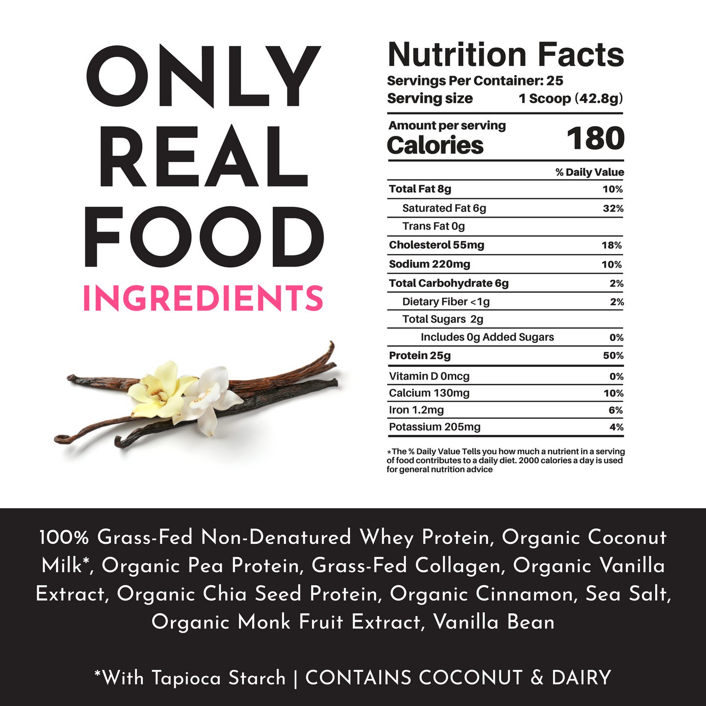 JUST INGREDIENTS Protein Powder — 20-serving blend to support muscle recovery and energy replenishment*